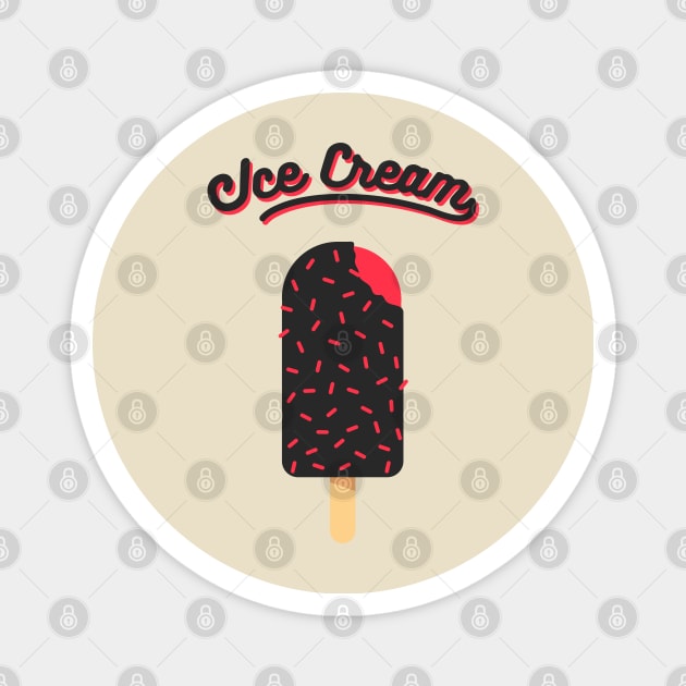 Ice Cream Black Pink Magnet by area-design